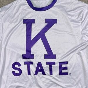 Champion K-State Wildcats Ultrafuse Pullover 2XL White Purple Crew Sweatshirt‎